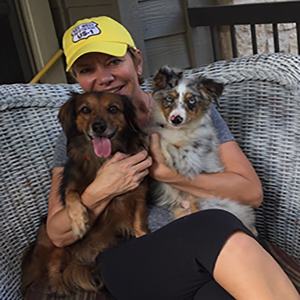 Rene with 2 dogs